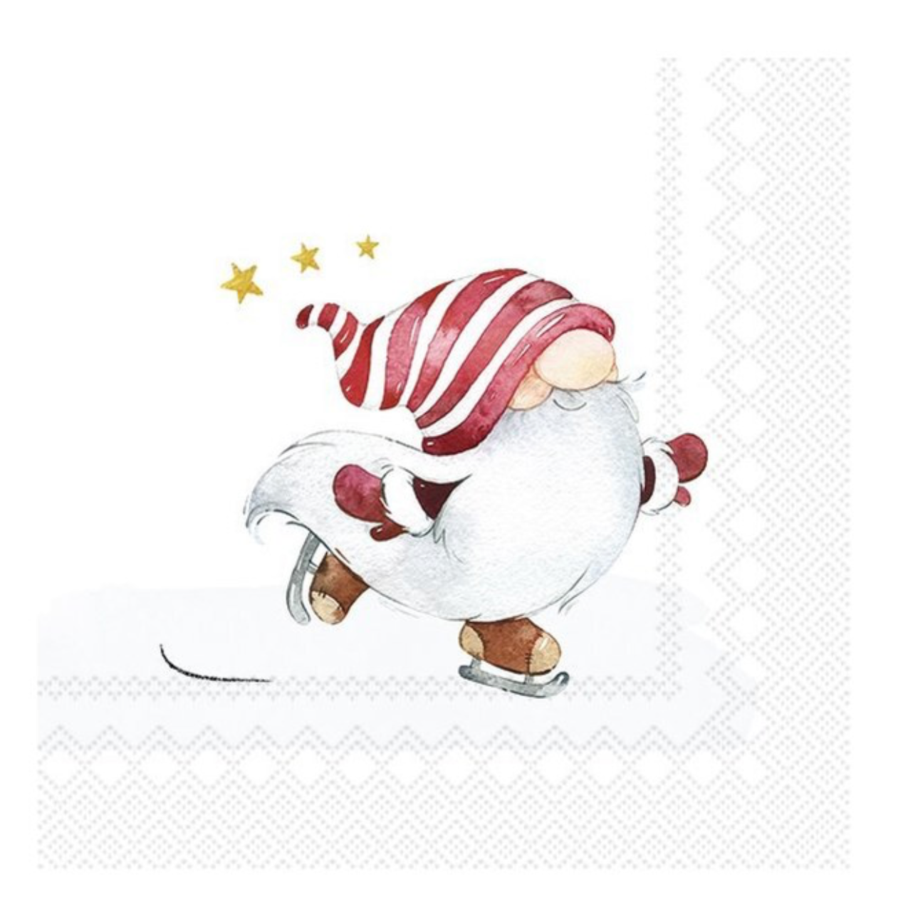 NAPKINS, COCKTAIL - NIELS, WHITE/RED