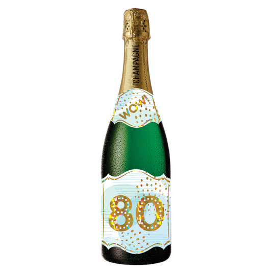 CHAMPAGNE CARD - HAPPY BD AGE 80