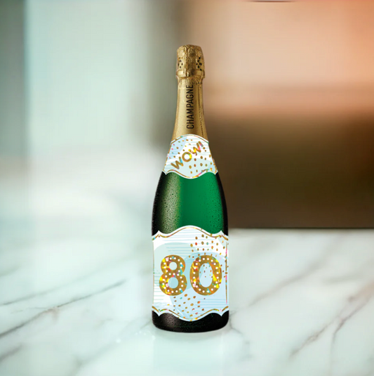 CHAMPAGNE CARD - HAPPY BD AGE 80