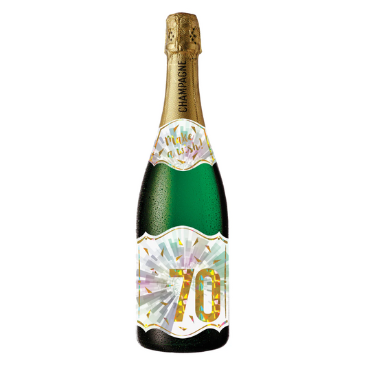 CHAMPAGNE CARD - HAPPY BD AGE 70
