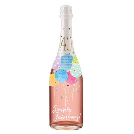 CHAMPAGNE CARD - HAPPY BD AGE 40