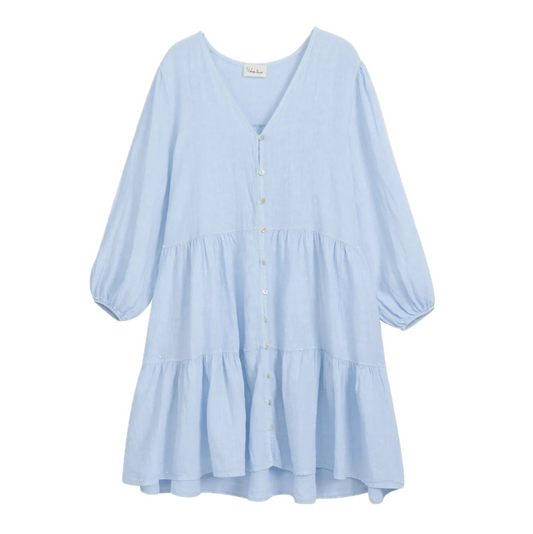 DRESS LINEN, BELLE - LIGHT BLUE