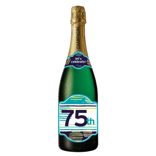 CHAMPAGNE CARD - HAPPY BD AGE 75