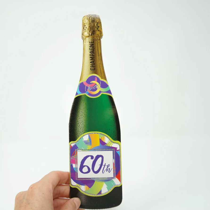 CHAMPAGNE CARD - HAPPY BD AGE 60