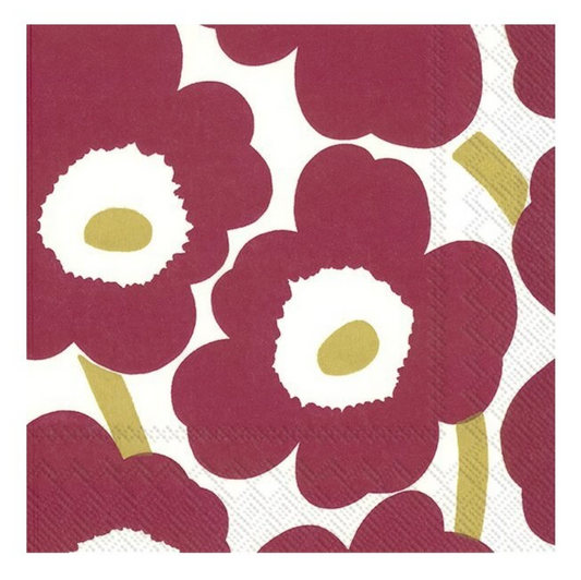 MARIMEKKO NAPKINS - UNIKKO DARK RED/GOLD