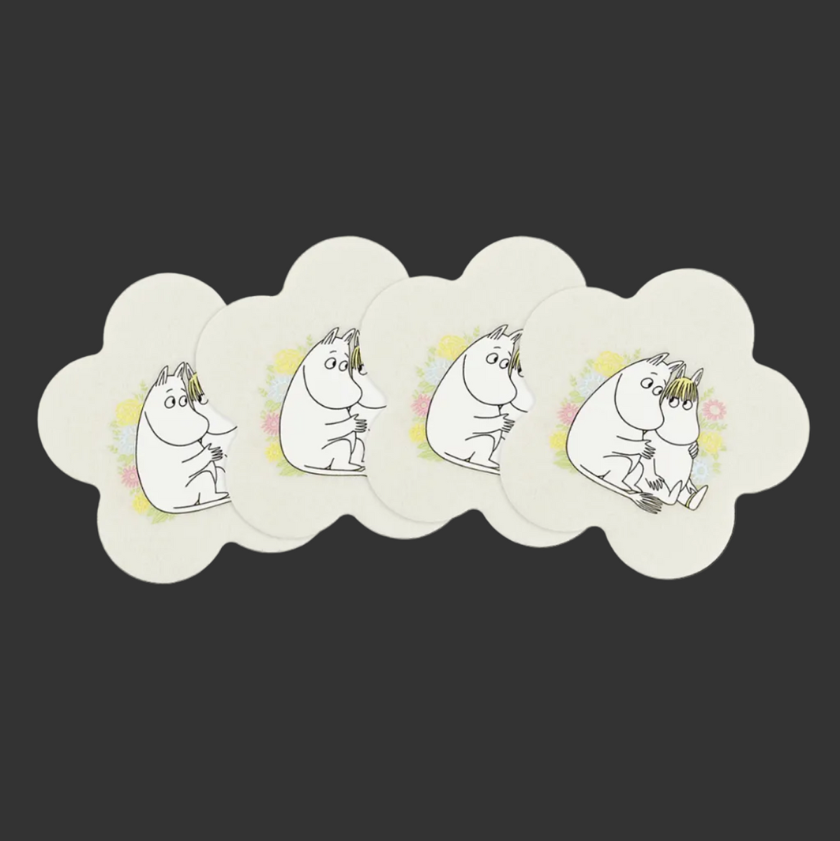 MOOMIN COASTERS, SET OF 4 - FLOWERS