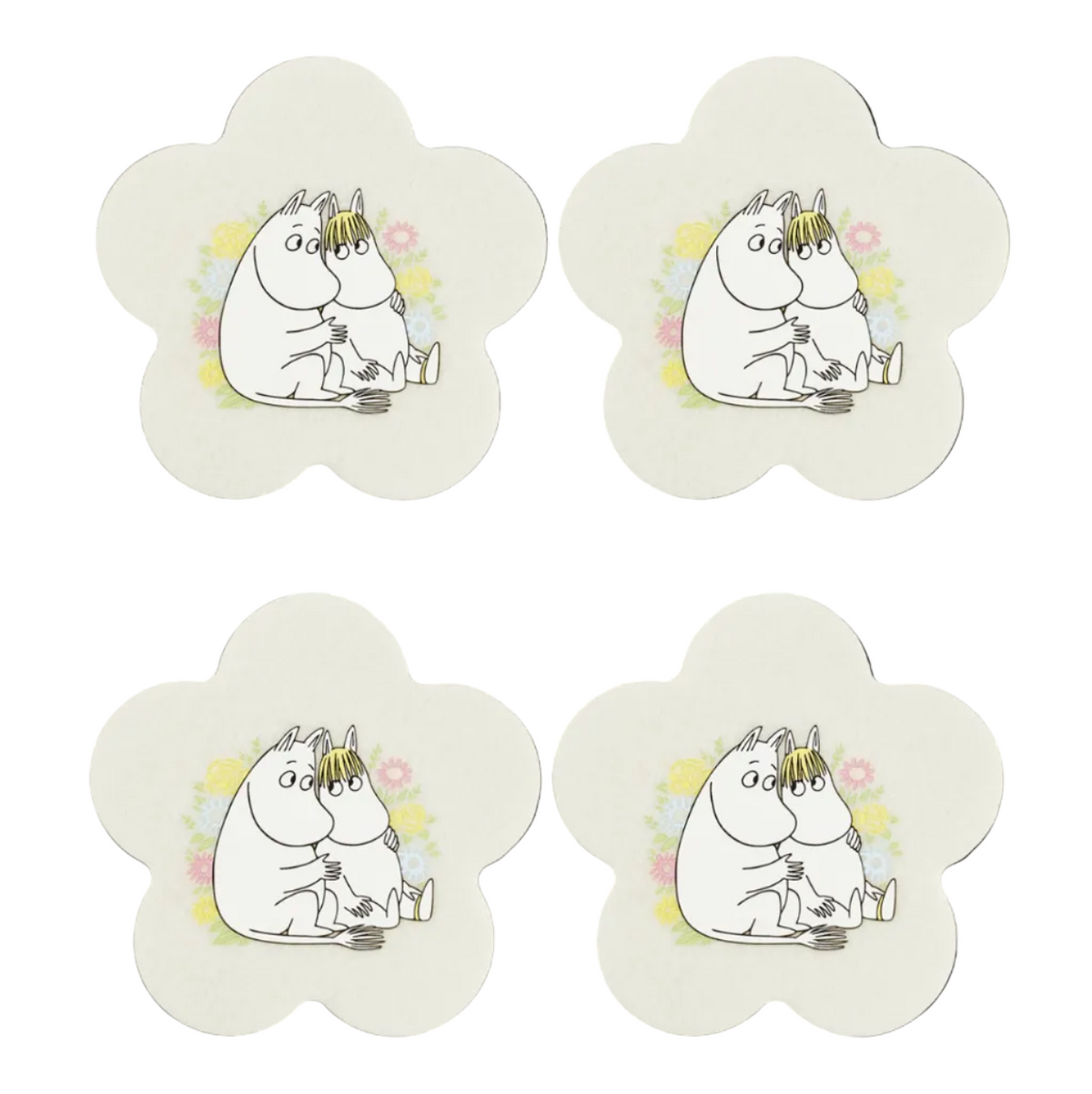 MOOMIN COASTERS, SET OF 4 - FLOWERS