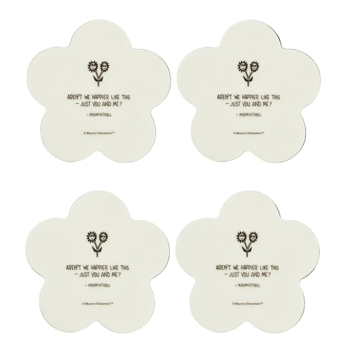 MOOMIN COASTERS, SET OF 4 - FLOWERS