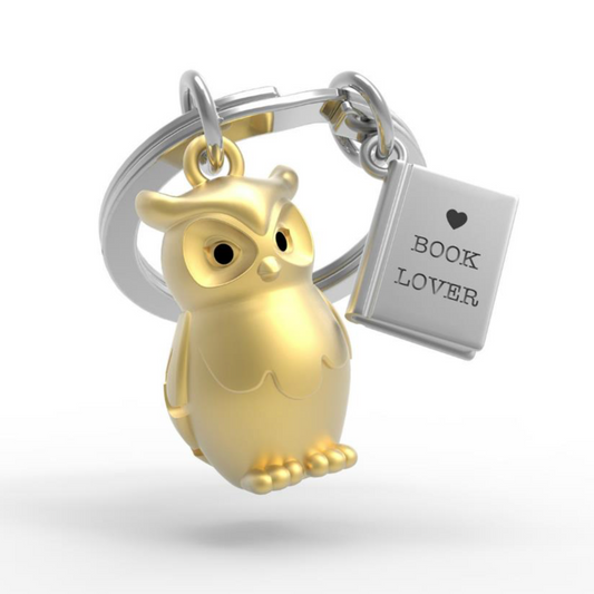 KEY CHAIN - OWL & BOOK