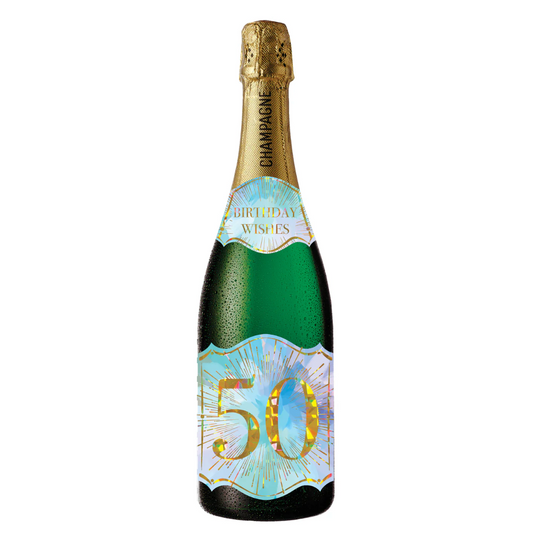 CHAMPAGNE CARD - HAPPY BD AGE 50