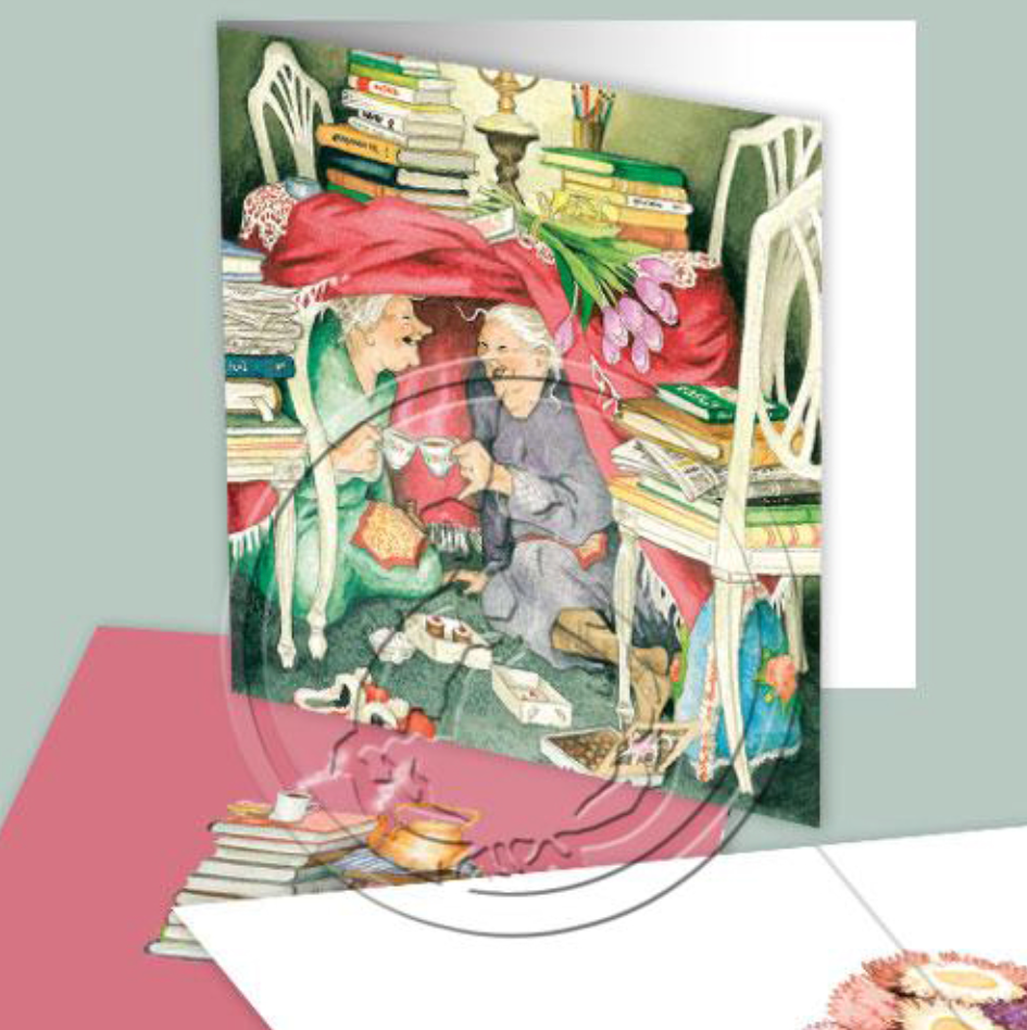 GREETING CARD - AUNTIES, UNDER THE TABLE