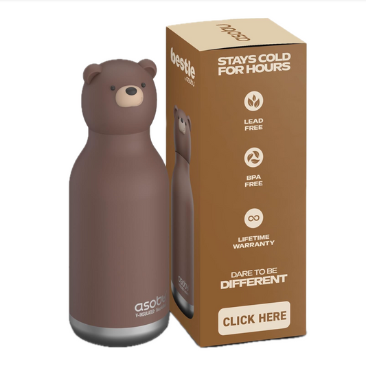BESTIE WATER BOTTLE - BROWN BEAR