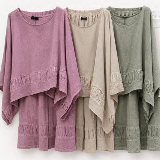 2-PIECE SET - LINEN/COTTON BLEND