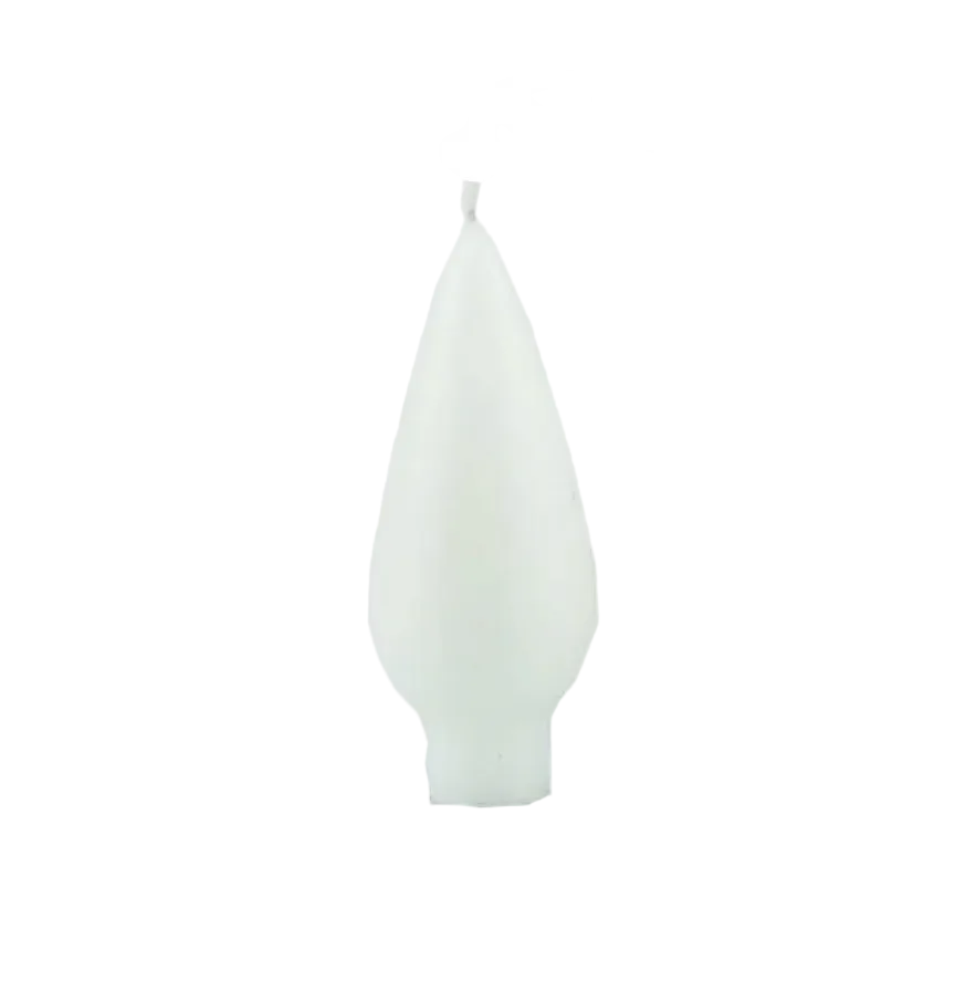DANISH CANDLE, DROP SHAPE - WHITE, SMALL