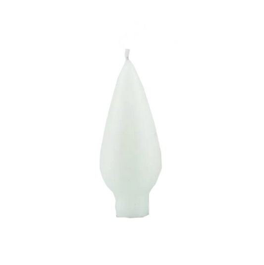 DANISH CANDLE, DROP SHAPE - WHITE, SMALL