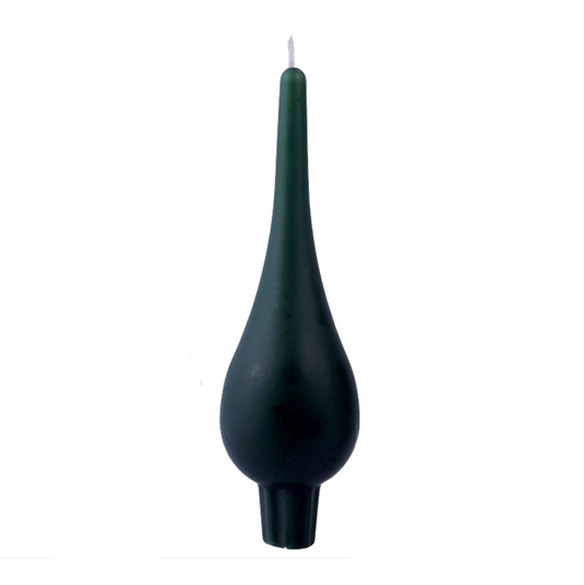 DANISH CANDLE, DROP SHAPE - FOREST GREEN