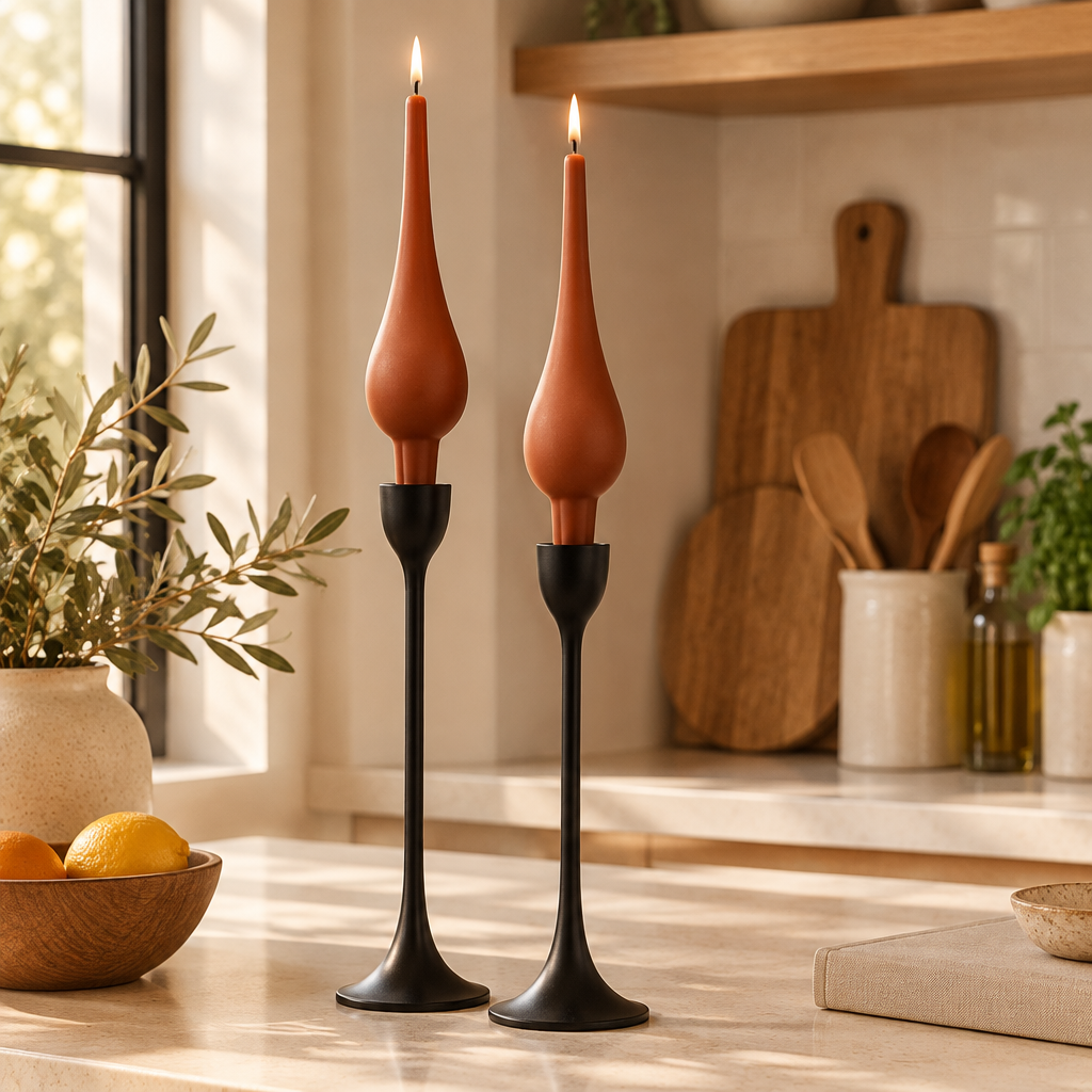 DANISH CANDLE, DROP SHAPE - RUST