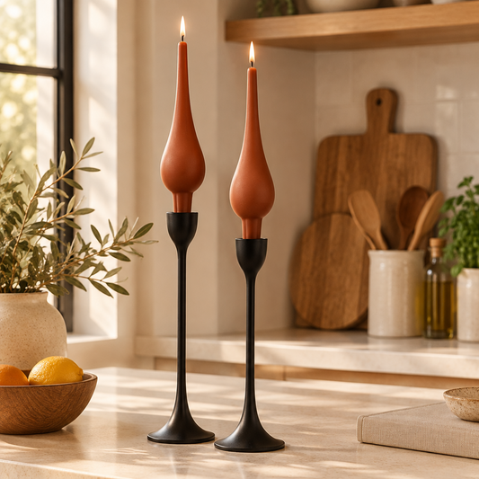 DANISH CANDLE, DROP SHAPE - RUST