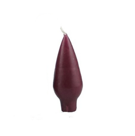 DANISH CANDLE, DROP SHAPE - BURGUNDY, SMALL