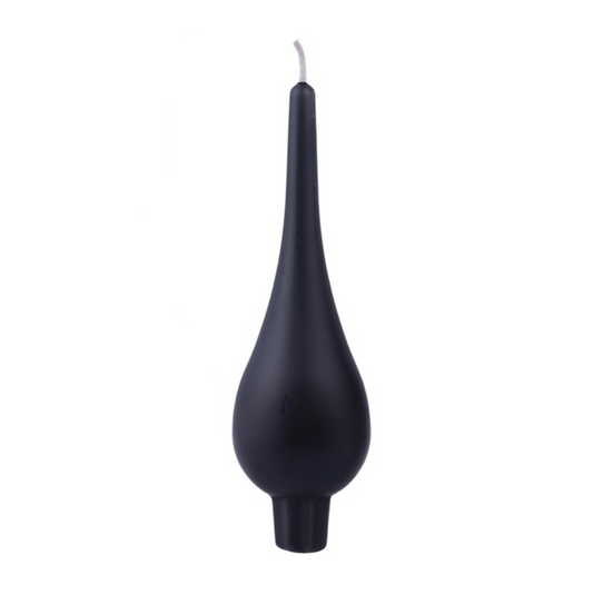 DANISH CANDLE, DROP SHAPE - BLACK