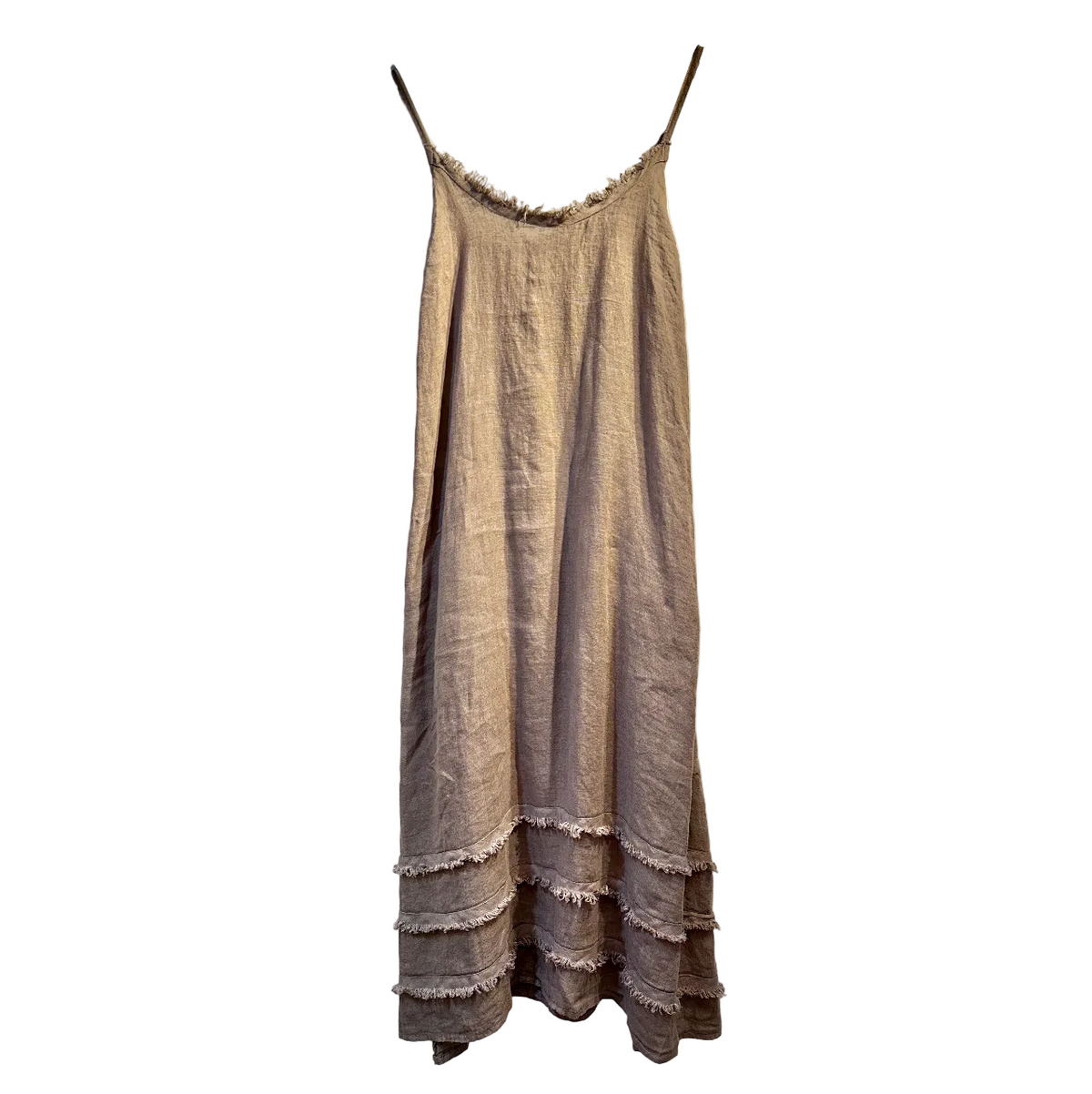 DRESS LINEN, TAUPE - FRAY EDGE