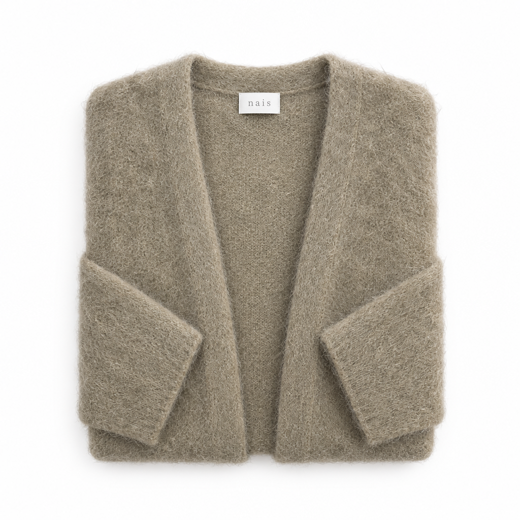 CARDIGAN, LONG - KID MOHAIR, TAUPE