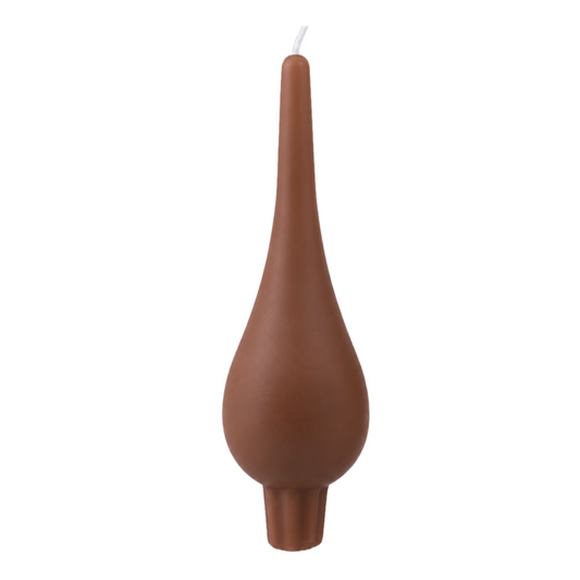 DANISH CANDLE, DROP SHAPE - BROWN