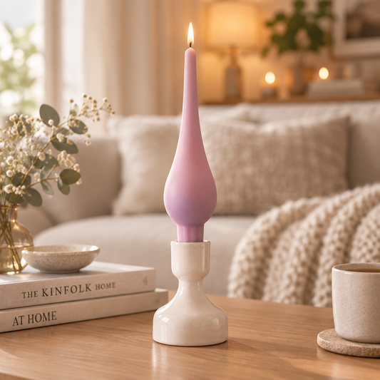 DANISH CANDLE, DROP SHAPE - ROSE