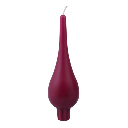DANISH CANDLE, DROP SHAPE - BURGUNDY