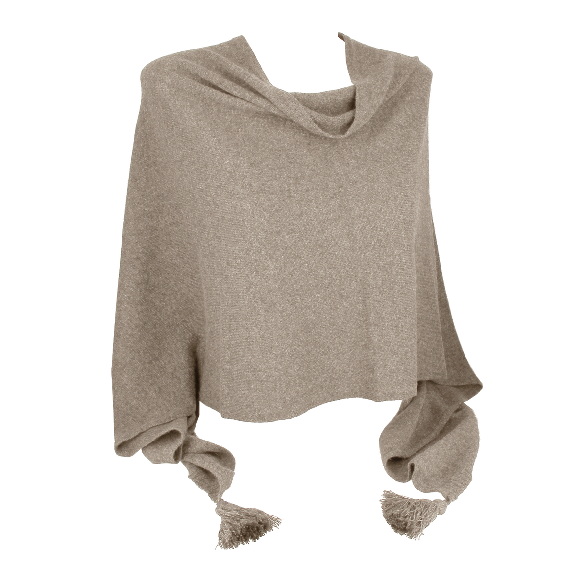PONCHO - MERINO/CASHMERE, BEIGE