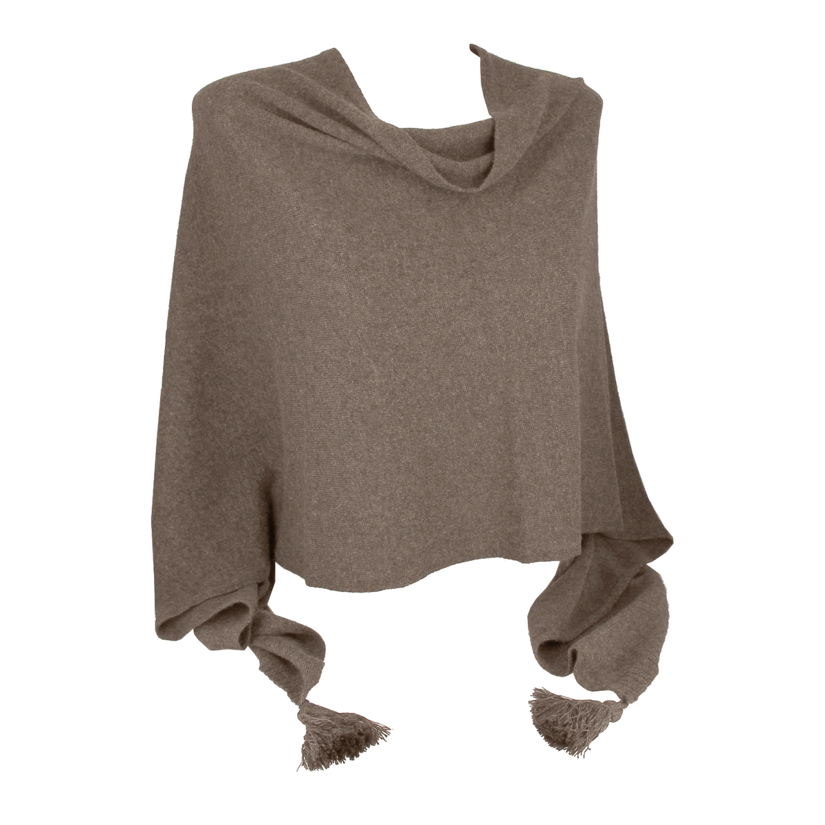 PONCHO - MERINO/CASHMERE, TAUPE