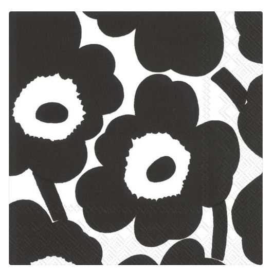 MARIMEKKO NAPKINS - UNIKKO BLACK/WHITE