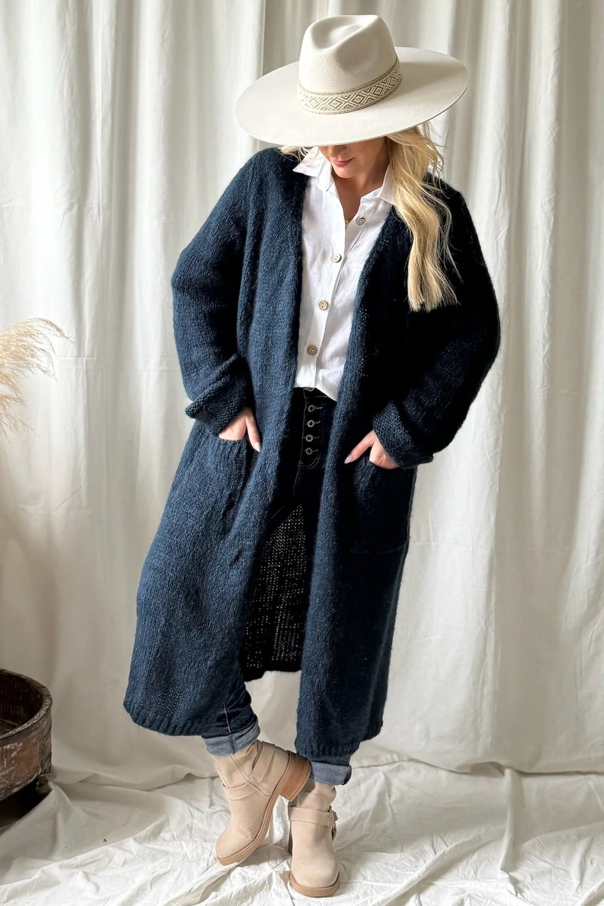 CARDIGAN, SLOWLY MORNING - NAVY
