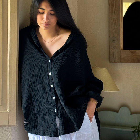 SHIRT COTTON, SOFTNESS - BLACK