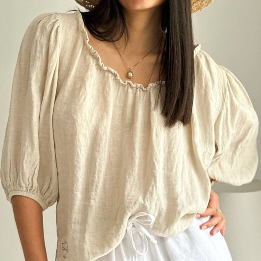 SHIRT LINEN, SOLITA - SAND