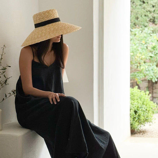 DRESS LINEN, SUNNY ESCAPE - BLACK