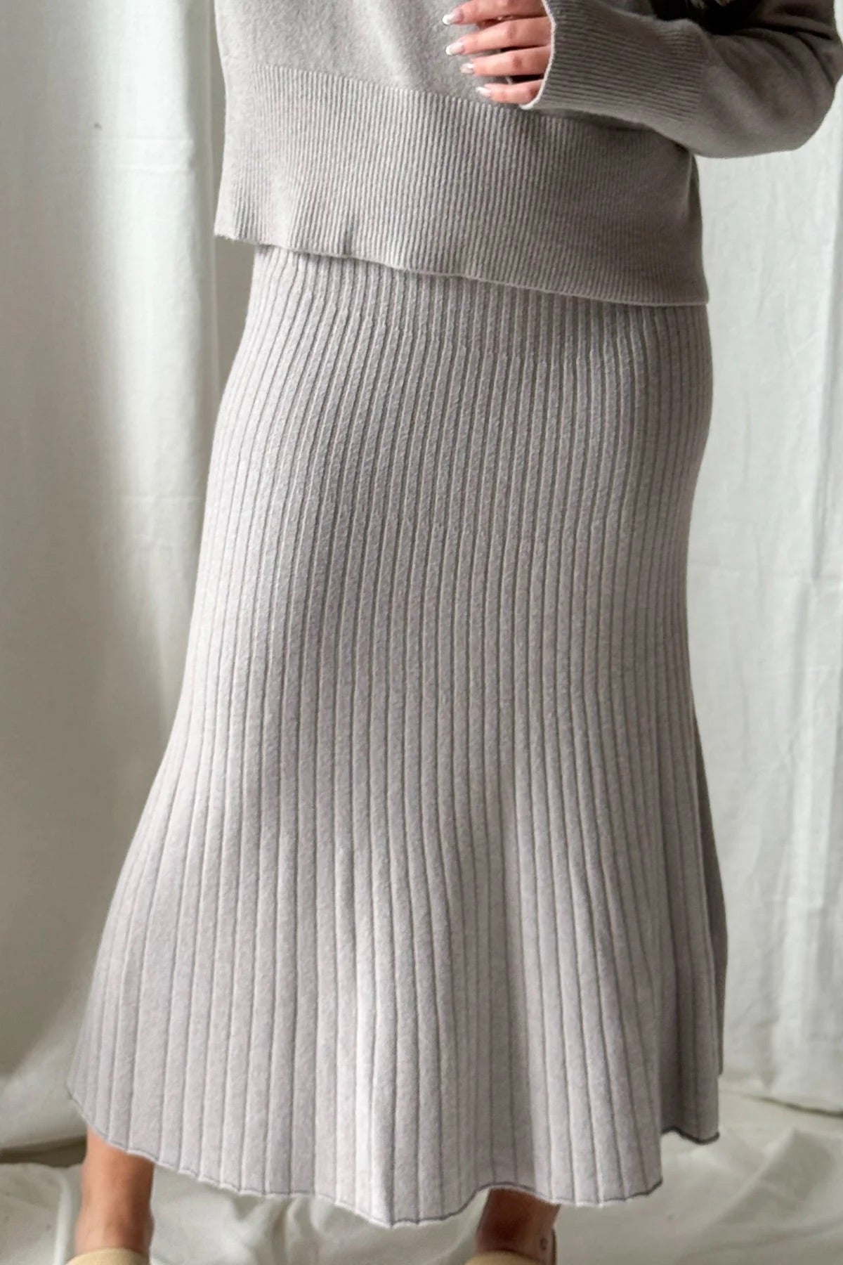 SKIRT KNITTED, SWEET LIFE - TAUPE
