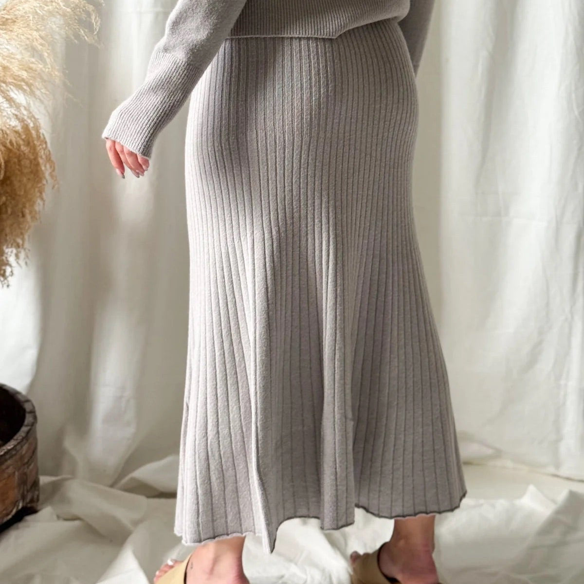 SKIRT KNITTED, SWEET LIFE - TAUPE