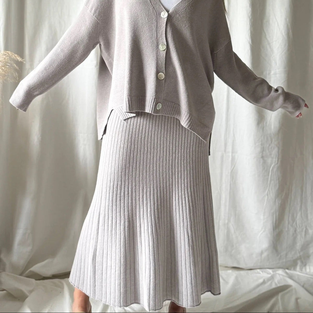 SKIRT KNITTED, SWEET LIFE - TAUPE