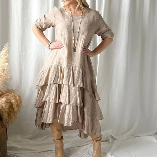 DRESS LINEN, TEMPERANCE - CASHMERE