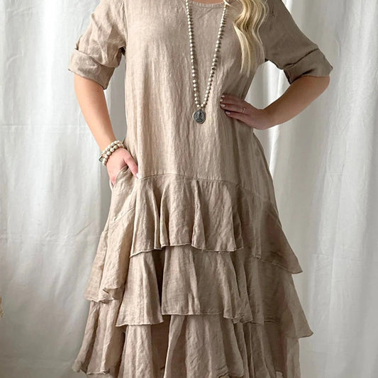 DRESS LINEN, TEMPERANCE - CASHMERE