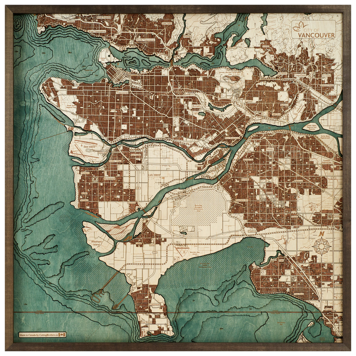 MAP, FRAMED - VANCOUVER