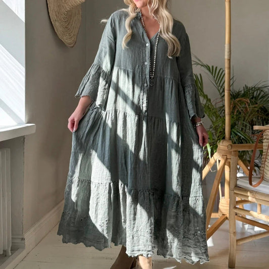 DRESS LINEN, VIONNE - CAMO