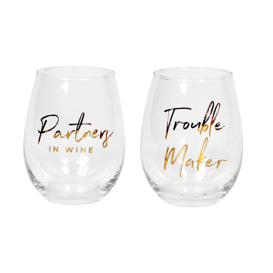 WINE GLASS, PARTNERS IN WINE - GOLD