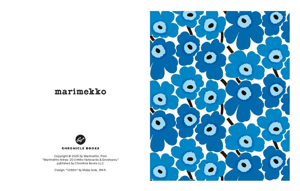 MARIMEKKO NOTECARD SET - 20/UNIKKO BLUE