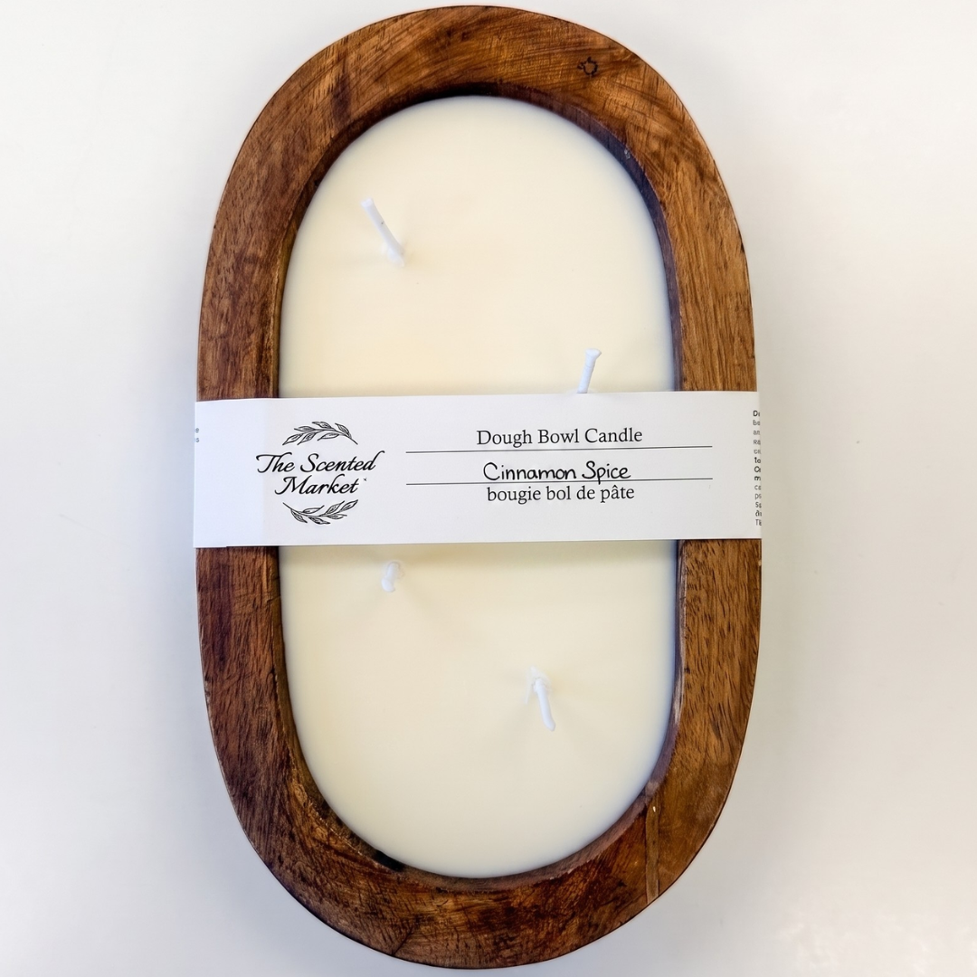OVAL DOUGH BOWL CANDLE - CINNAMON SPICE