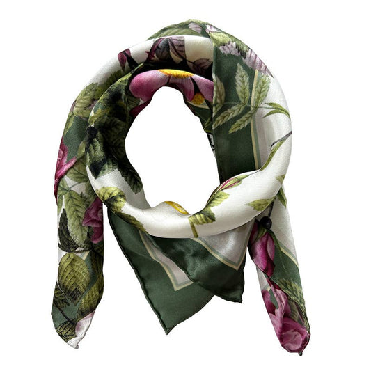 SCARF, SILK - ROSE FLOWER GARDEN