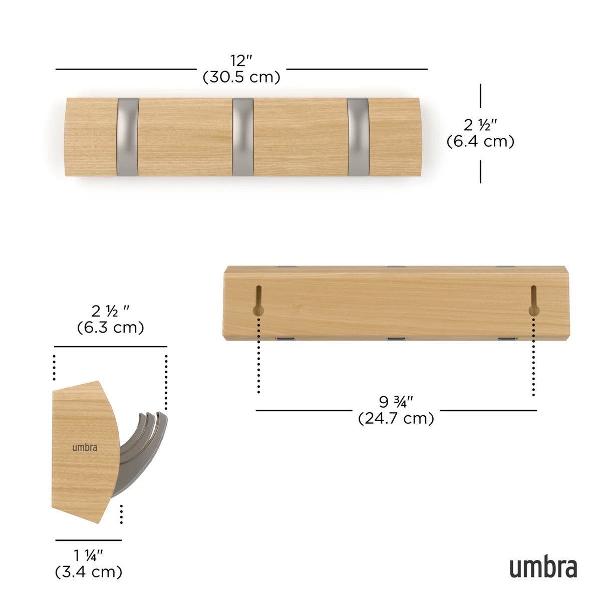 WALL MOUNTED HOOK - NATURAL