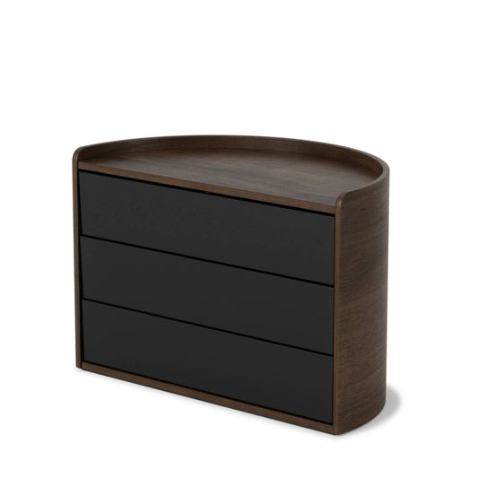 STORAGE BOX, MOONA - BLACK/WALNUT