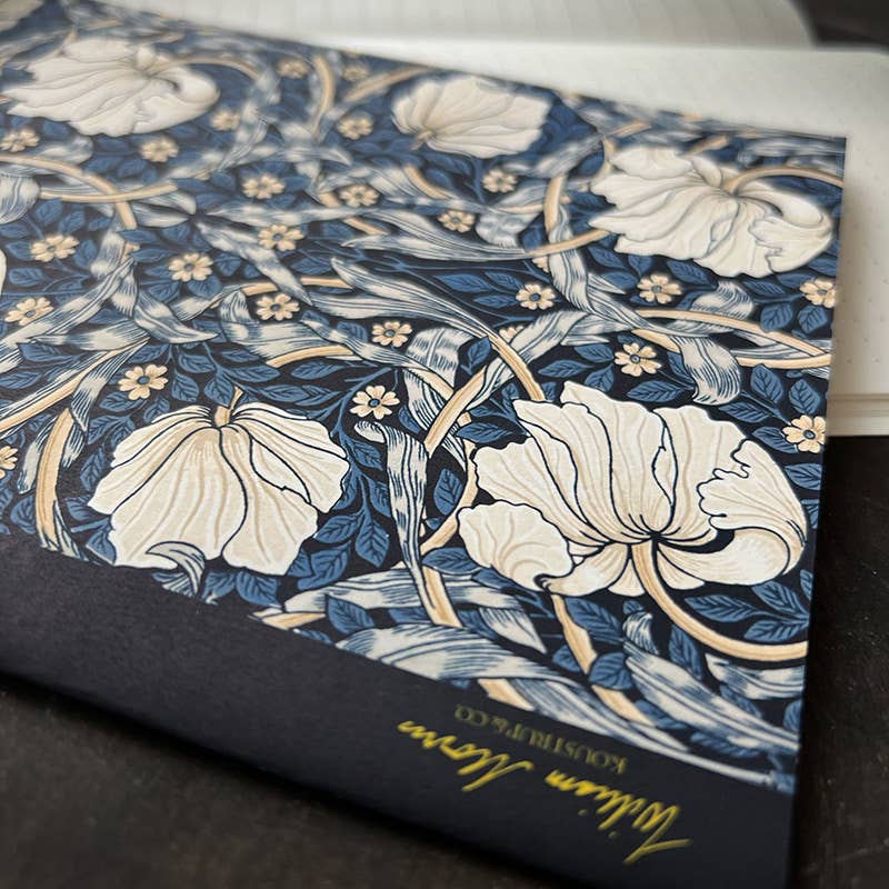 NOTEBOOK, WILLIAM MORRIS - PIMPERNEL, DARK BLUE